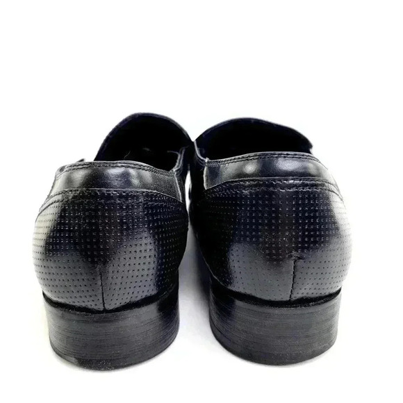 Robert Wayne Crash Snipped Square Toe Black Leather Loafers main image 6